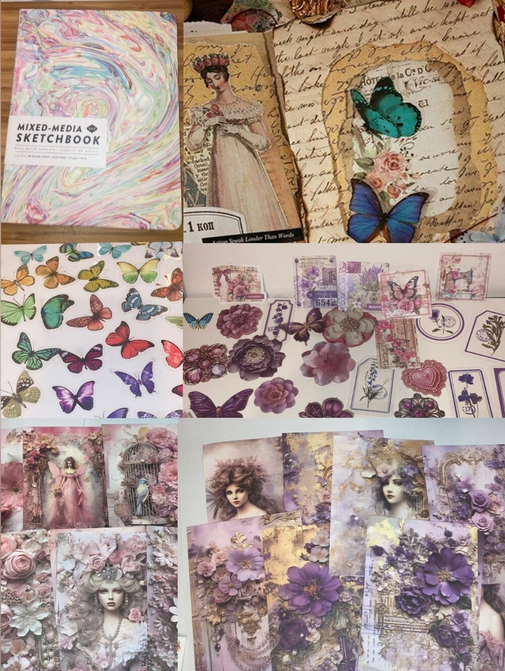 300x Junk Journaling Scrapbooking Card Making Materials Gift Set Ephemera Paper